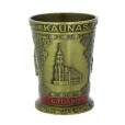 Bronzos spalvos kolekcinis metalinis stikliukas Lietuva